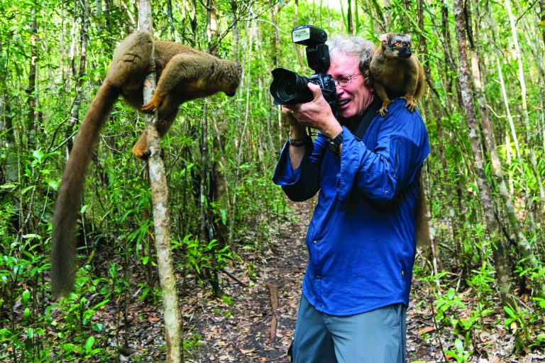 נפתלי במדגסקר מצלם קופי לימור