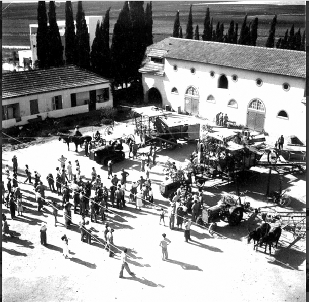 חג ביכורים במרחביה בשנות ה 30 של המאה העשרים. באדיבות ארכיון מרחביה
