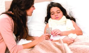 mother taking care her daughter