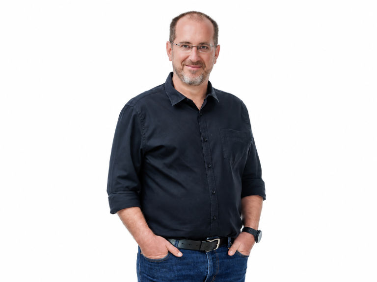 Friendly Middle Aged Man in Studio