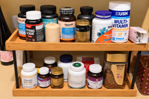 Organized Wellness Supplement Shelf