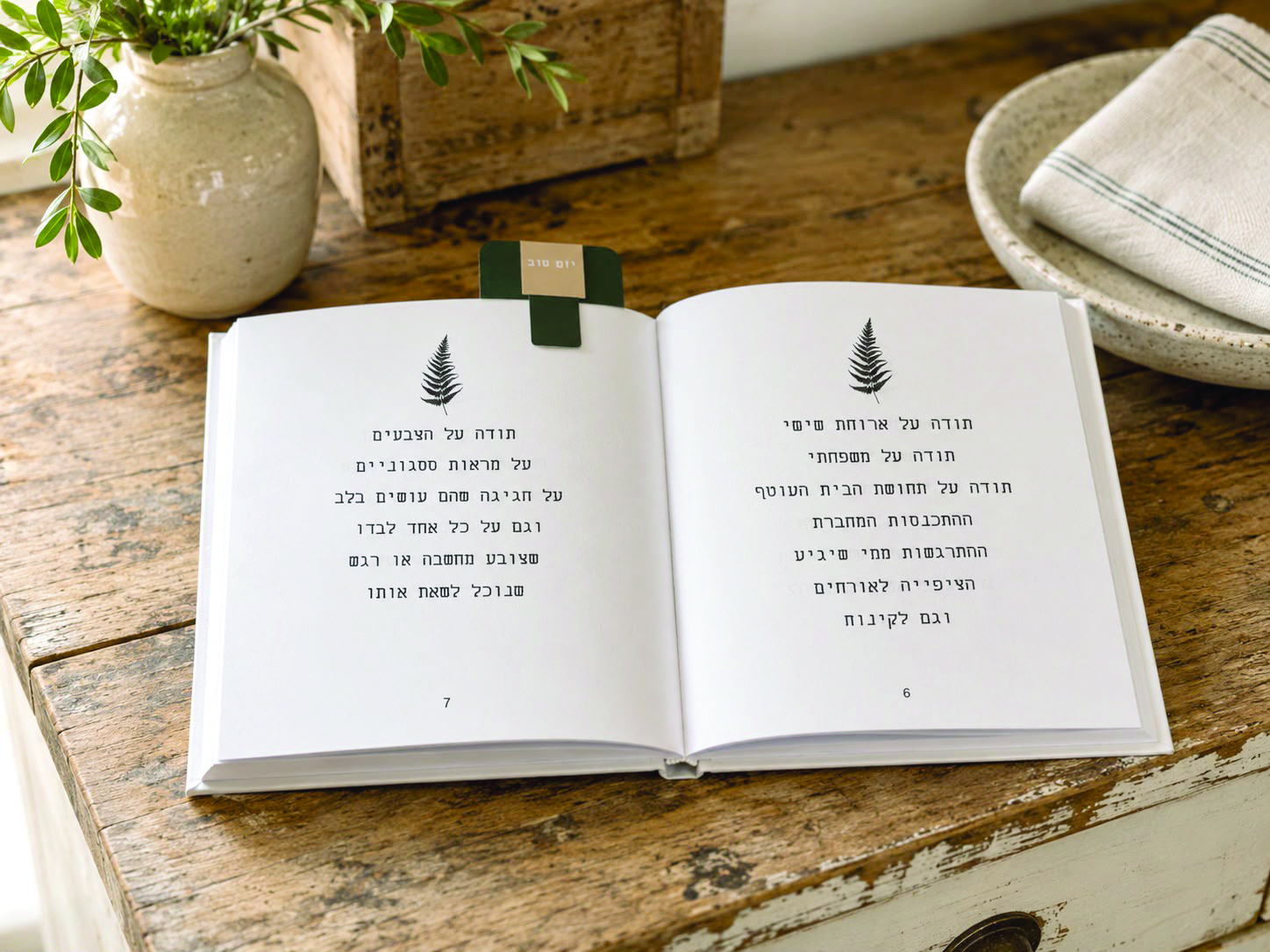 שני עמודים בספר טוב להודות צילום רוני לוי